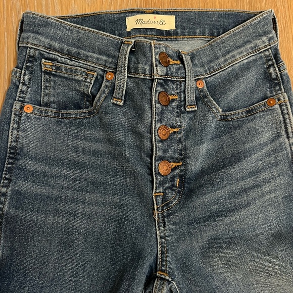 Madewell 10" High Rise Skinny Jeans Women's Size 23 Medium Wash Button Fly - Picture 8 of 13